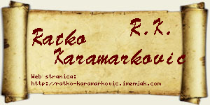Ratko Karamarković vizit kartica